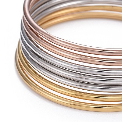 7Pcs 201 Stainless Steel Plain Bangle Sets for Women X-BJEW-L664-022C-M02-1