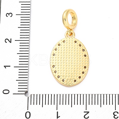 Brass Clear Cubic Zirconia European Dangle Pendants KK-D325-28G-10-1