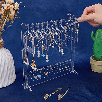 1 Set Transparent Acrylic Earring Hanging Display Stands EDIS-FH0001-09-1