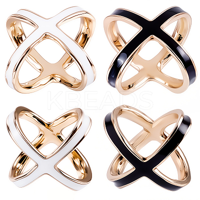 2Pcs 2 Colors Alloy Enamel Scarf Ring Clip for Women AJEW-CY0001-71-1
