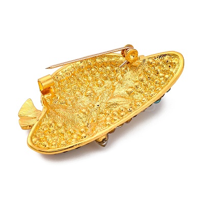 Hat Alloy Colorful Rhinestone Brooch JEWB-Q045-04G-02-1