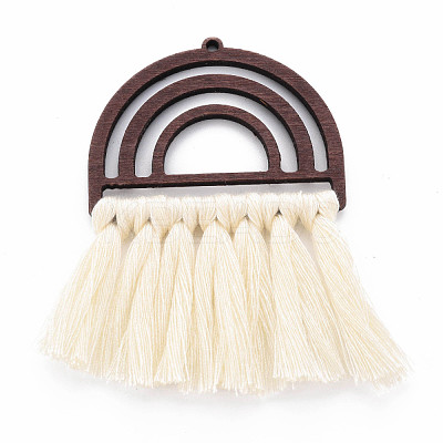 Polycotton(Polyester Cotton) Tassel Big Pendants X-FIND-T052-14D-1