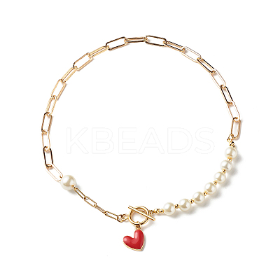 Glass Pearl Beaded Necklaces X1-NJEW-TA00004-1