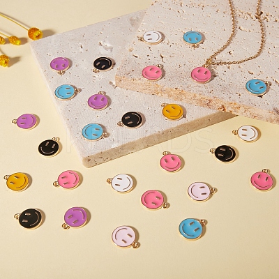 70Pcs 7 Colors Alloy Enamel Charms ENAM-SZ0002-22-1