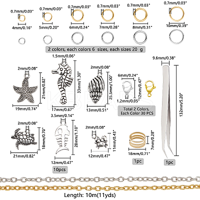 DIY Ocean Theme Jewelry Findings Kits DIY-PH0004-69-1