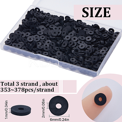 Flat Round Handmade Polymer Clay Beads CLAY-SC0001-58A-03-1