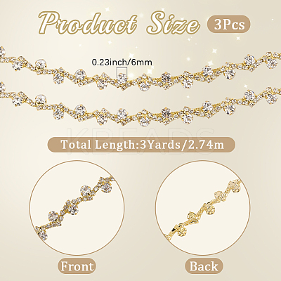 S-shaped Glass Rhinestone and Iron Cup Chains DIY-WH20032-25G-01-1