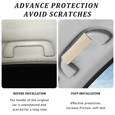 2Pcs Imitation Leather Car Door Handle Protective Cover AJEW-CL0002-56B-1