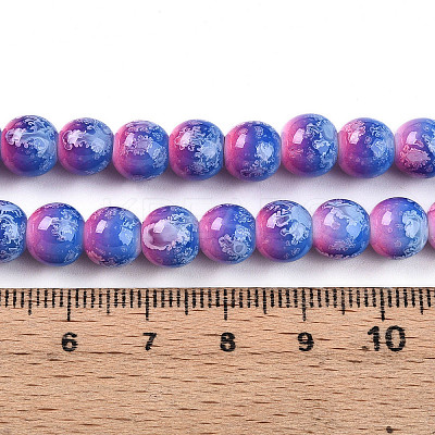 Baking Paint Glass Beads Strands DGLA-N008-8mm-02-1