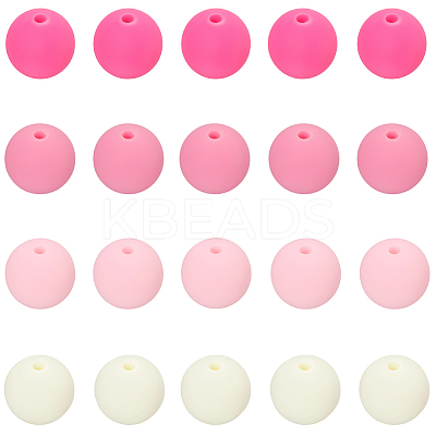 Rubberized Style Imitated Silicone Acrylic Beads MACR-PA0001-06B-01-1