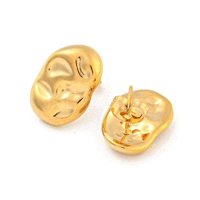 Oval 304 Stainless Steel Ear Studs EJEW-L290-014G-1