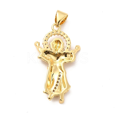 Rack Plating Brass Micro Pave Cubic Zirconia Pendants KK-K270-34G-1