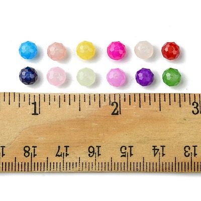 216Pcs 12 Colors Baking Paint Imitation Jade Glass Bead Strands DGLA-FS0001-08-1