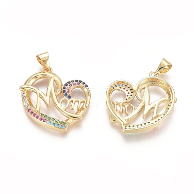 Brass Micro Pave Cubic Zirconia Pendants LS-ZIRC-G152-33G-1