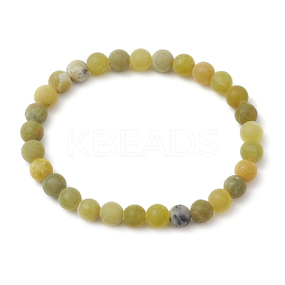 3Pcs Frosted Natural TaiWan Jade Round Beaded Stretch Bracelets for Women Men BJEW-JB11478-1