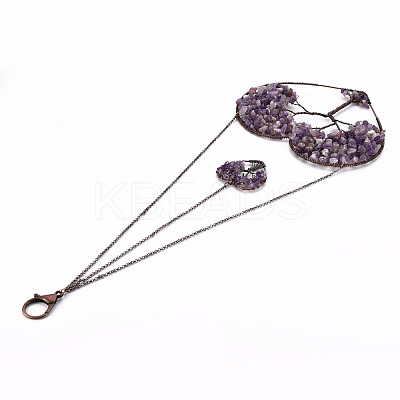Natural Amethyst Big Pendants G-T133-R07B-1