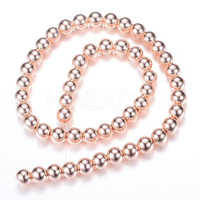 Electroplate Magnetic Synthetic Hematite Bead Strands G-Q466-8mm-03RG-1