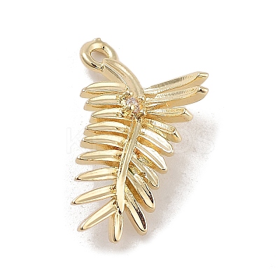 Brass Pave Clear Cubic Zirconia Pendants KK-Z061-15G-01-1