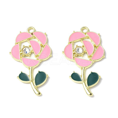 Rack Plating Alloy Enamel Pendants ENAM-M050-07LG-1