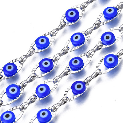 304 Stainless Steel Textured Oval Cable Chains CHS-T003-33P-02-1