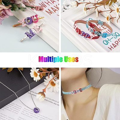 Spray Painted Zinc Alloy Slide Charms ALRI-WH0005-13J-1