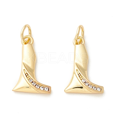 Rack Plating Eco-friendly Brass Micro Pave Clear Cubic Zirconia Pendants KK-D072-01G-L-NR-1