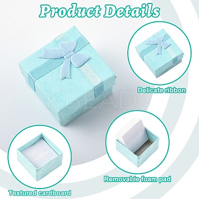 8Pcs 4 Colors Valentines Day Presents Packages Cardboard Ring Boxes CBOX-FS0001-07-1