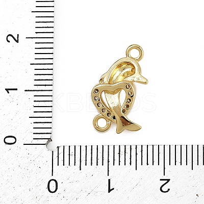 Brass Micro Pave Clear Cubic Zirconia Beads KK-D409-08G-1
