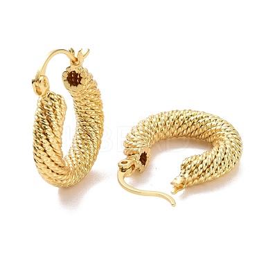 Brass Chunky Hoop Earrings for Women EJEW-A072-21LG-1