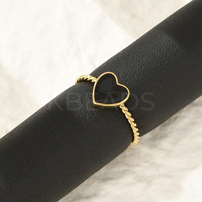 304 Stainless Steel Enamel Cuff Rings for Women LS-RJEW-G338-04G-02-1