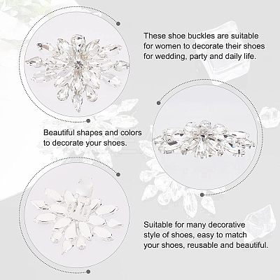 2Pcs Detachable Flower Shoe Decoration AJEW-FG0002-05-1