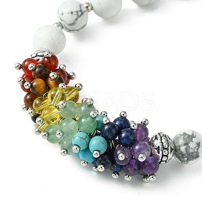 Natural Howlite Beaded Bracelet BJEW-TA00402-02-1