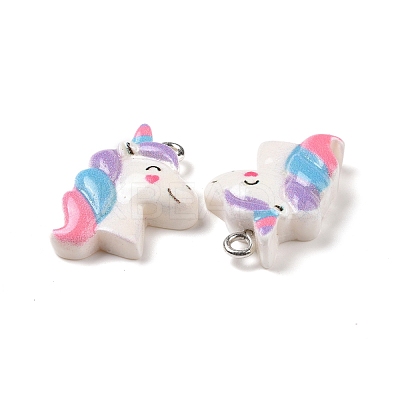 Opaque Resin Pendants RESI-J023-12B-1