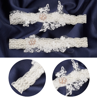 Lace Elastic Bridal Garters OCOR-WH0020-08-1
