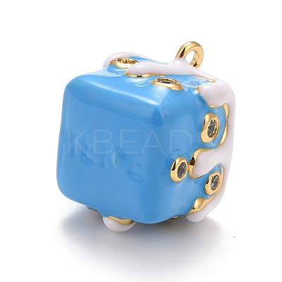 Clear Cubic Zirconia Pendants KK-E262-12G-01-1