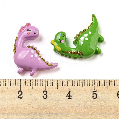 Opaque Resin Decoden Cabochons with Glitter Powder RESI-P037-04-1