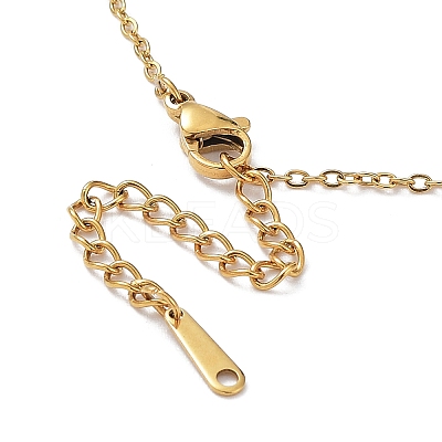 201 Stainless Steel Sun with Eye Pendant Necklace with Cable Chains NJEW-Q317-02G-1