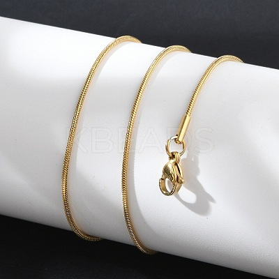 Ion Plating(IP) 304 Stainless Steel Round Snake Chain Necklace for Men Women NJEW-K245-016C-1