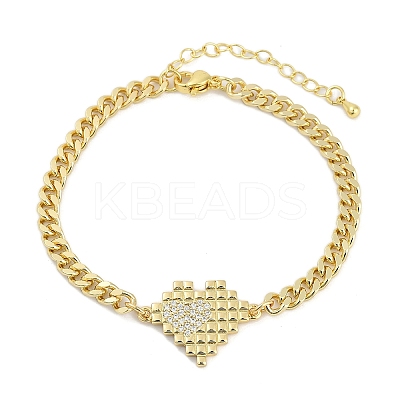 Brass Micro Pave Cubic Zirconia Link Bracelets LS-BJEW-M050-06G-03-1