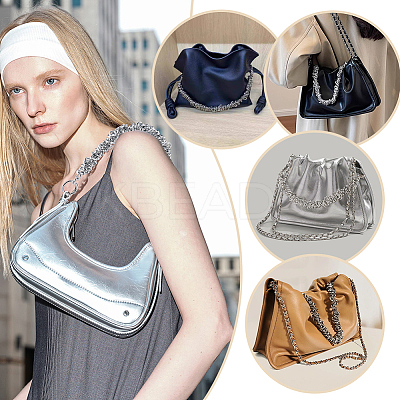 Zinc Alloy Twisted Ring Chain Bag Handles FIND-WH0436-47P-1