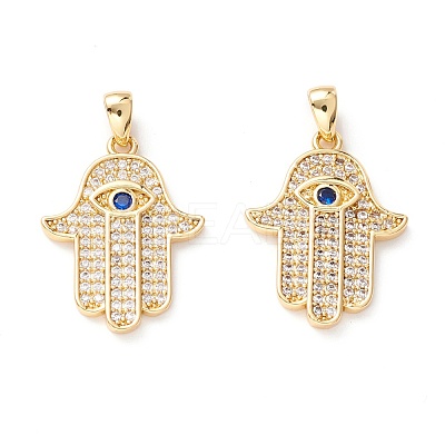 Brass Micro Pave Clear Cubic Zirconia Pendants ZIRC-Z019-25G-NR-1
