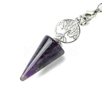 Natural Amethyst Cone Dowsing Pendulum Big Pendants G-C114-02P-16-1