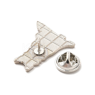 Dog Enamel Pin with Brass Butterfly Clutches JEWB-A006-01E-1