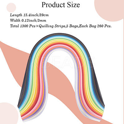 260Pcs 26 Colors Rectangle Quilling Paper Strips DIY-WH20032-31A-1