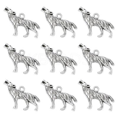 Tibetan Style Alloy Howling Wolf Pendants LF1753Y-1