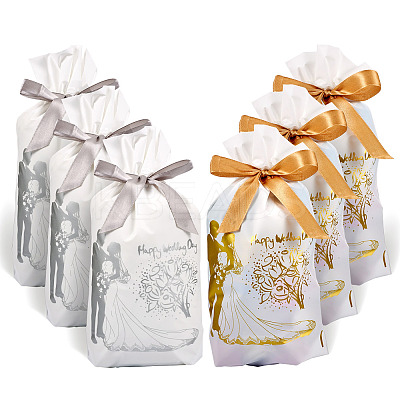 20pcs 2 Colors Rectangle Plastic Candy Gift Bags ABAG-TA0001-35-1