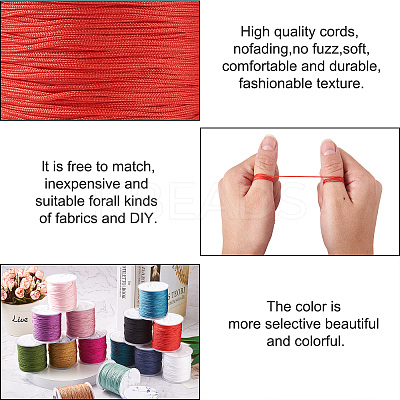 5 Rolls 5 Colors Nylon Braided Cord NWIR-YS0001-01A-1