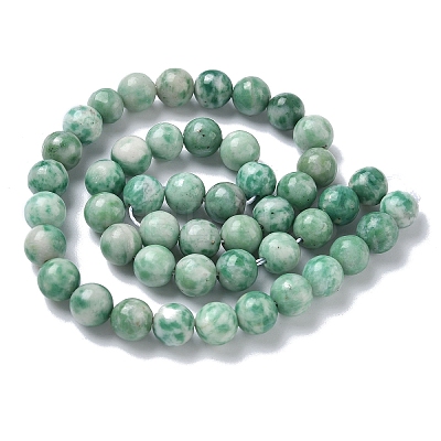 Natural Green Spot Jasper Beads Strands G-L651-A01-8mm-1
