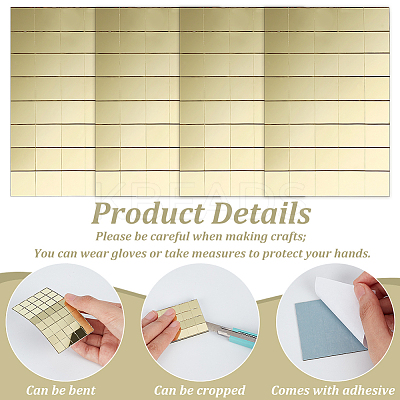 Square Adhesive Glass Cabochons Sheets DIY-WH0308-257-1