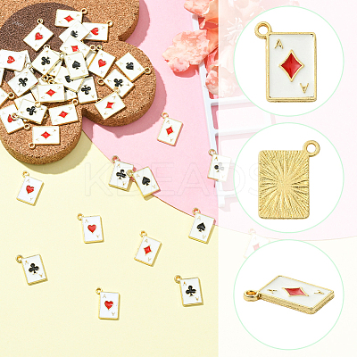 40Pcs 4 Colors Zinc Alloy Enamel Pendants ENAM-SC0009-97-1